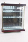 A small glass display cabinet (used for previous lots), 10" x 12" x 12"