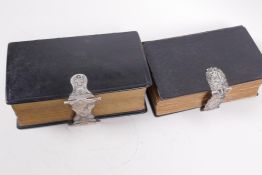 Two C19th Dutch editions of the New Testament with silver clasps