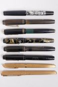 A mixed collection of Stephens, Summit and Waterman fountain pens, including Summit 'S.125' and '