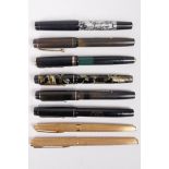 A mixed collection of Stephens, Summit and Waterman fountain pens, including Summit 'S.125' and '
