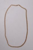 A 9ct gold chain, 18" long, 5.9g