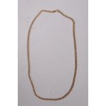 A 9ct gold chain, 18" long, 5.9g