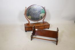 A Victorian inlaid mahogany book, 18" x 9" x 9", and a Georgian inlaid mahogany swing toilet