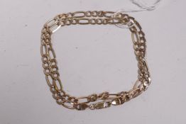 A 9ct gold link chain, 18" long, 11g