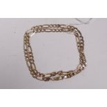 A 9ct gold link chain, 18" long, 11g