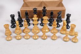 A Staunton Pattern chess set, kings 2½" high