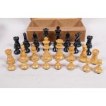 A Staunton Pattern chess set, kings 2½" high