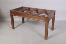 An Irish mahogany luggage rack manufactured by the Killarney furniture industry, 36" x 19", 19" high