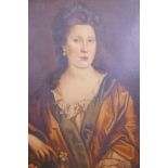 In the manner of Sir Godfrey Kneller, portrait of a lady, oil on canvas, late C18th/early C19th, 25"