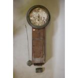 A C19th mahogany cased tavern clock, the 17" painted wood dial with Roman numerals, inscribed