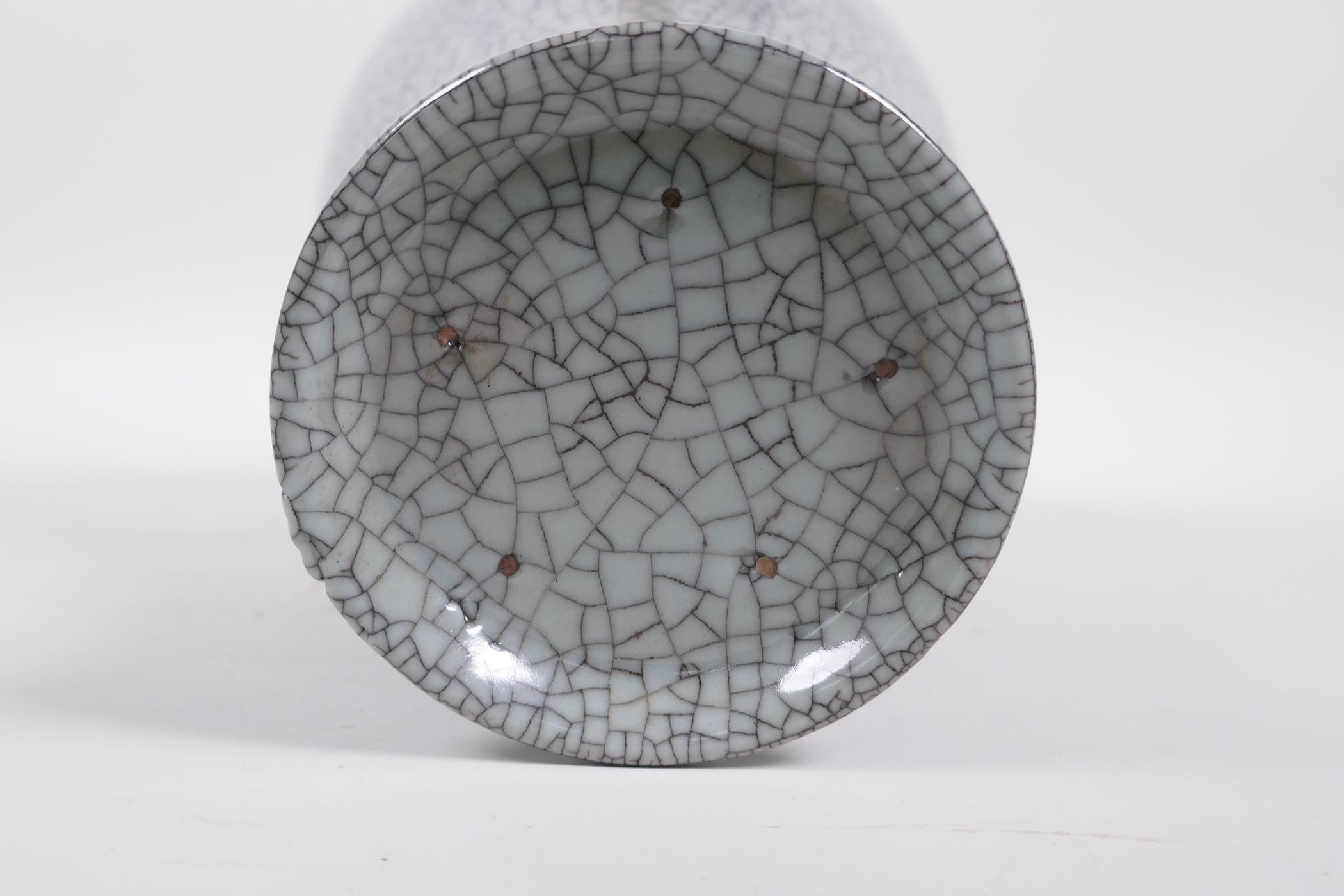 A celadon crackle glazed porcelain meiping vase of Chinese origin, 10" high - Image 4 of 4