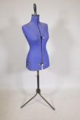 A British made Chil Daw adjustable lady's tailor's dummy, bust size 91-109cm, 59" high