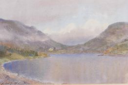 Isaac Cooke, four C19th Scottish Highland loch scenes, all detailed verso, watercolours, largest 9½"