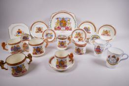 A collection of commemorative Paragon China items produced for the 1937 coronation, including a