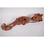 A Chinese carved wood ruyi, 15½" long