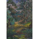 Edith E. Hammond, The Old Willow, oil on canvas, inscribed verso, '45 with label, 22" x 18"