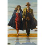 After Jack Vettriano, 'The Road to Nowhere', oil on canvas laid on board, 16" x 20"