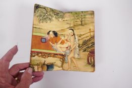 A Chinese concertina book containing erotic scenes