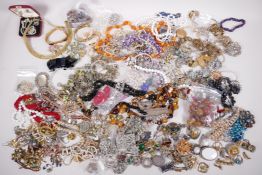 A box of good quality vintage costume jewellery