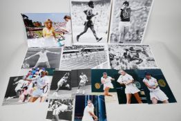 A collection of photographs of tennis stars and Olympic athletes including Ann Hayden, Martina