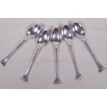 A set of five Dutch sterling silver teaspoons, maker's mark V.K. (60 grams)