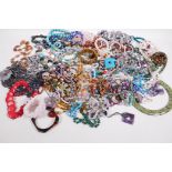 A quantity of costume jewellery including gemstones