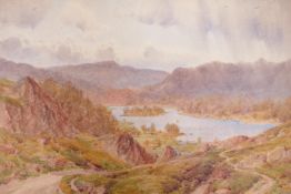 Isaac Cooke, two C19th Scottish Highland loch scenes, watercolours, together with four pen and ink