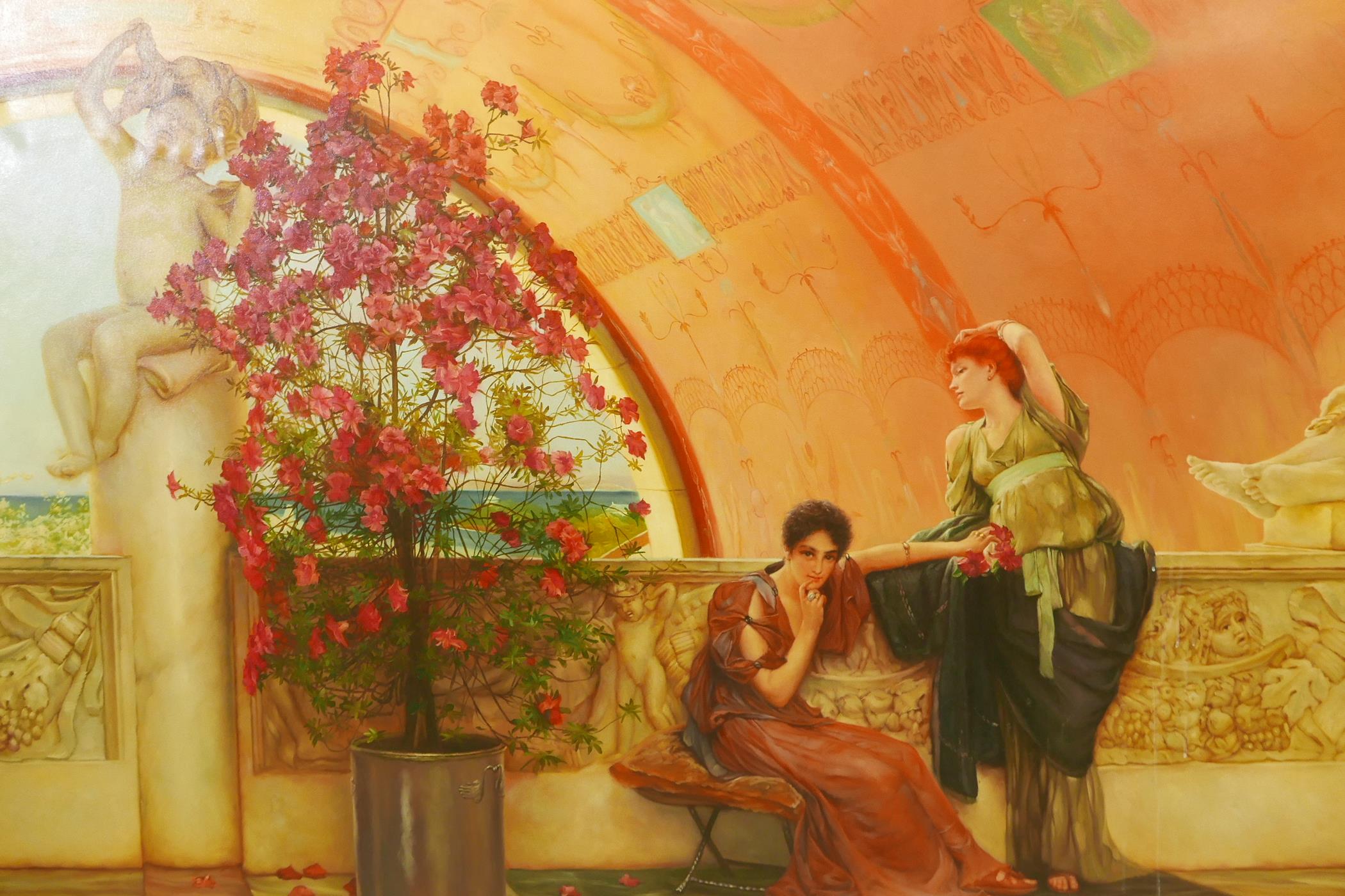 In the manner of Sir Lawrence Alma-Tadema, unconscious rivals, late C20th, unsigned, in a gilt - Image 5 of 7
