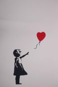 Banksy, Girl with a Balloon, screen print by the West Country Prince, 19½" x 27½"