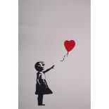 Banksy, Girl with a Balloon, screen print by the West Country Prince, 19½" x 27½"