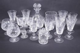 A quantity of good quality glassware including mallet decanter, brandy balloons etc