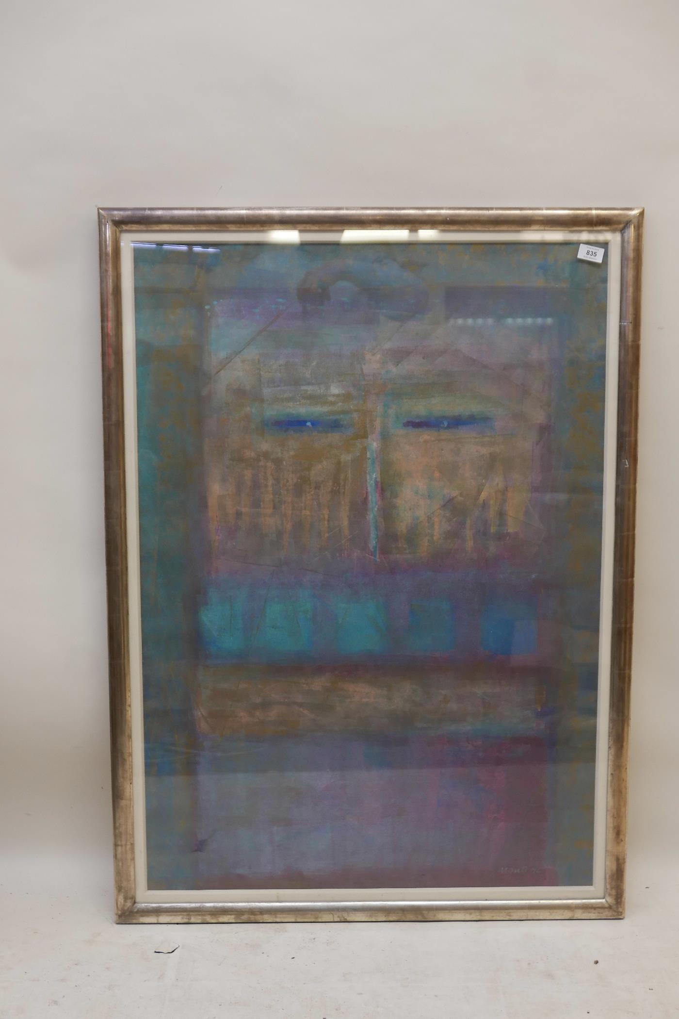 Abstract, mixed media on paper, framed by Academy framing at the Royal Academy, signed Monti '92, in - Image 4 of 4