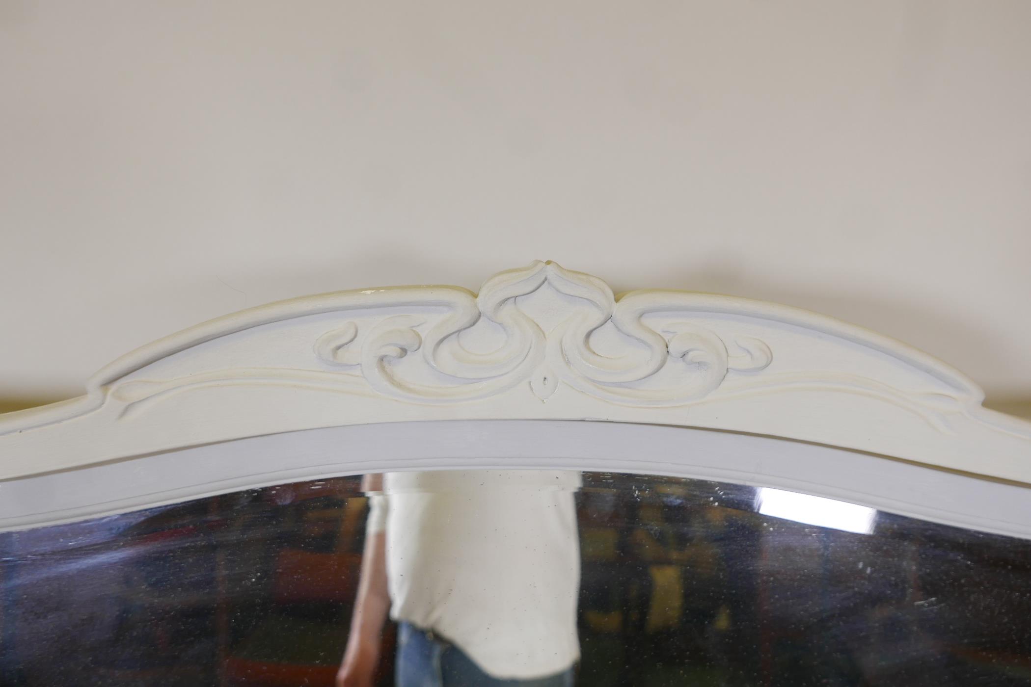 An Edwardian painted dressing table, with carved details, the mirrored top section with two drawers, - Image 5 of 5