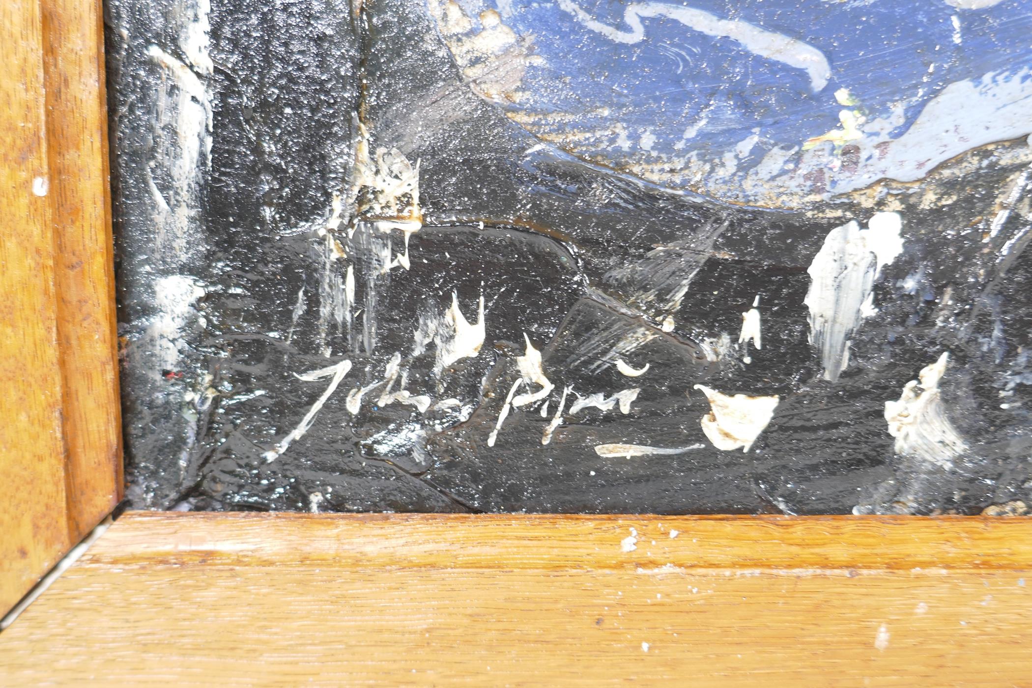 After John Piper, impasto abstract on board, 26" x 17" - Image 3 of 4