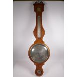 A C19th mahogany banjo barometer, with silvered dial, inscribed D.Fagoli, 11 Brooke Street, Holborn,