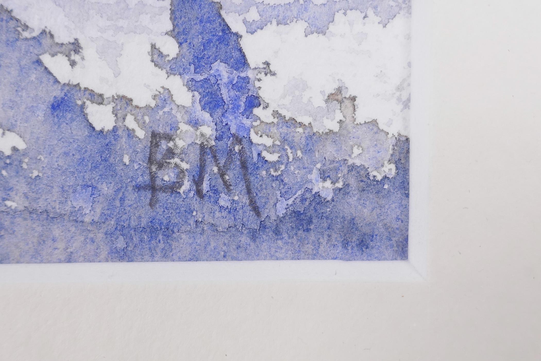 Ben Manchipp, moody seascape watercolour, initialled in pencil, together with a Ben Manchipp - Image 2 of 6