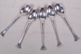 A set of five Dutch sterling silver teaspoons, maker's mark V.K. (60 grams)