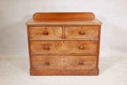 A C19th mahogany chest of two plus two drawers, with cockbeaded fronts, and turned wood handles,