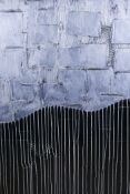 Piero Montanelli, (Slovenian), abstract with a silver finish, impasto oil on canvas, initialled,