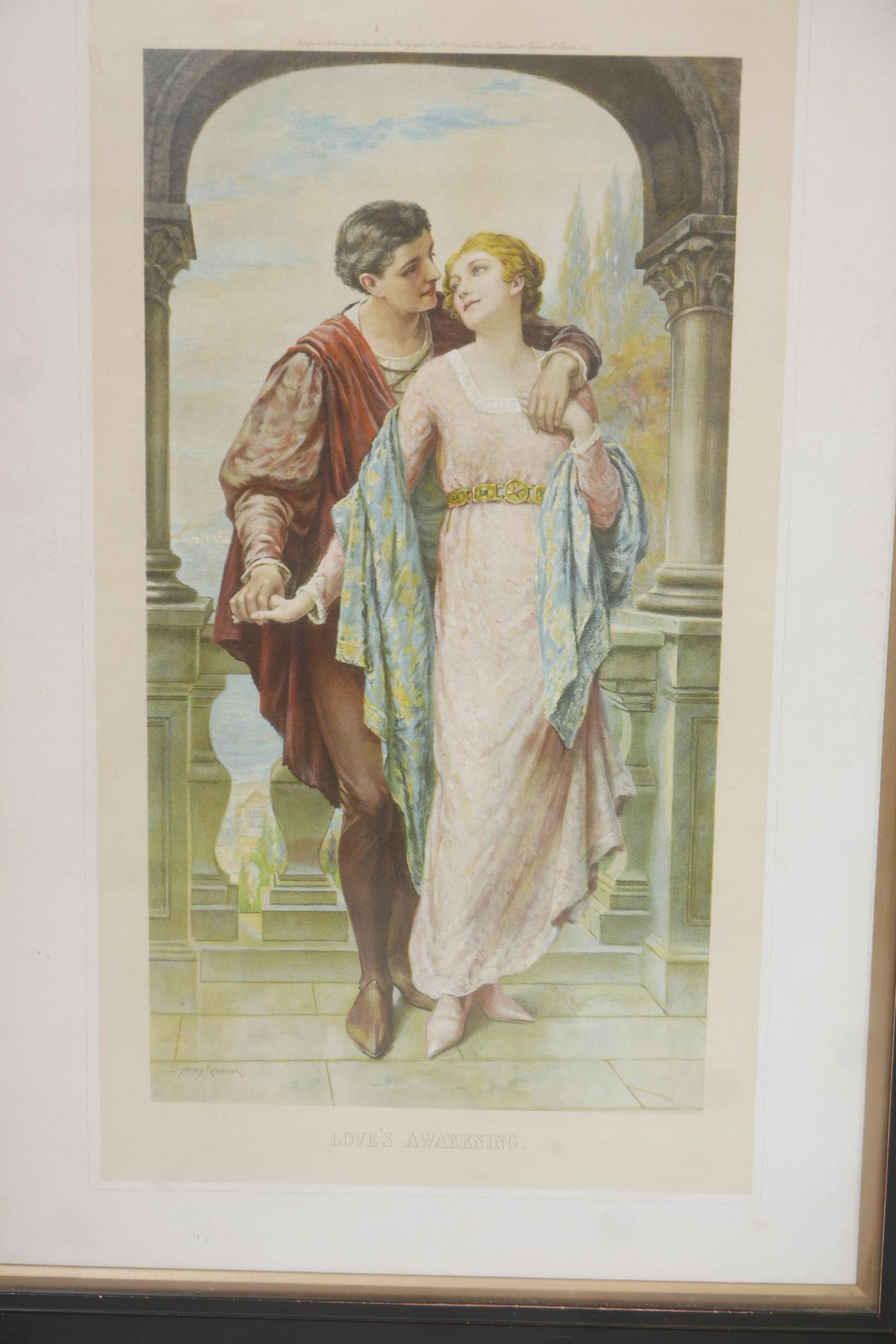 Three Victorian colour prints of courting couples including 'Love's Awakening' after Sydney - Image 2 of 4