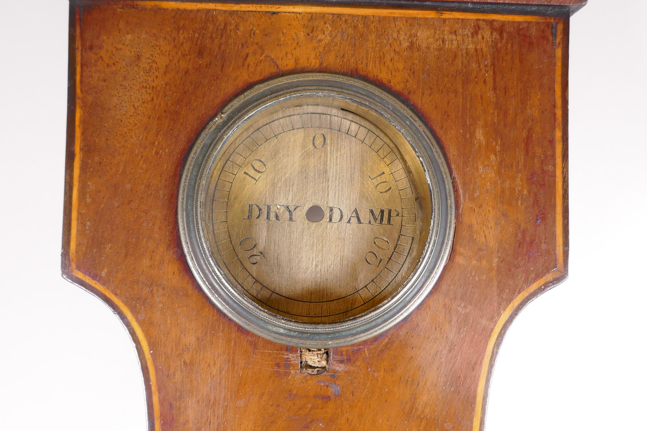 A C19th mahogany banjo barometer, with silvered dial, inscribed D.Fagoli, 11 Brooke Street, Holborn, - Image 6 of 6