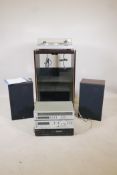 A Toshiba stack HiFi system, comprising SB-A25 amp, PC-X15 cassette desk, SR-A25 turntable, ST-25L