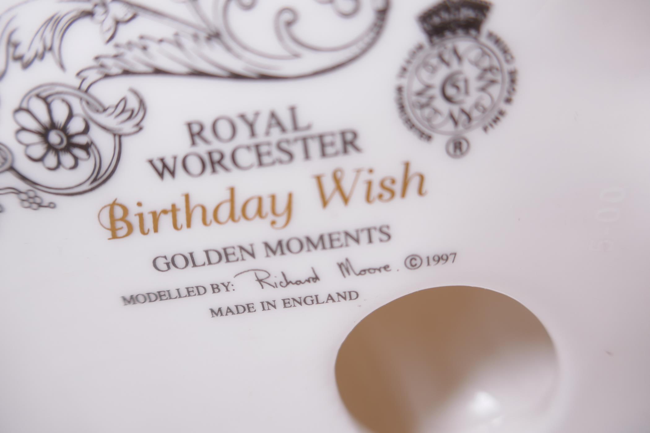 A Royal Worcester porcelain figurine 'Birthday Wish', together with a candle snuffer 'The Artful - Image 6 of 6