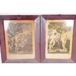 A pair of C19th German hand coloured biblical lithographs, The Creation and The Fall,
