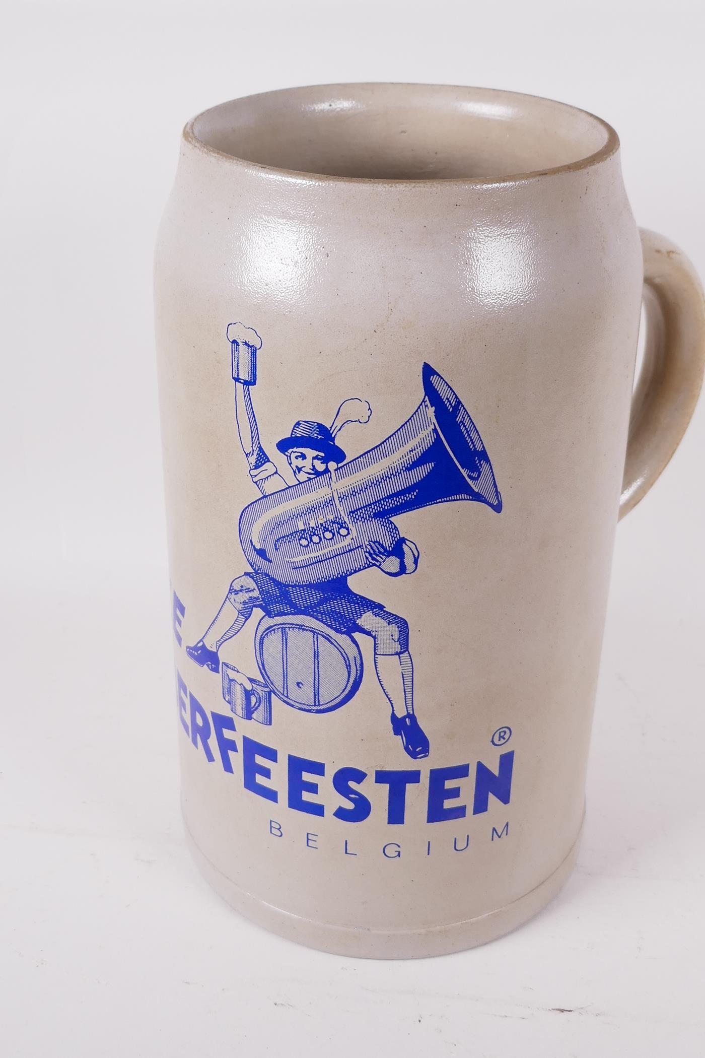 A five litre stoneware beer stein advertising the Belgian Oktoberfeesten Festival, 11" high - Image 3 of 4