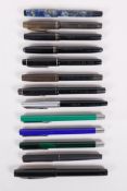 A collection of British made fountain pens to include The Burnnam, The De La Rue Pen (3), Onoto