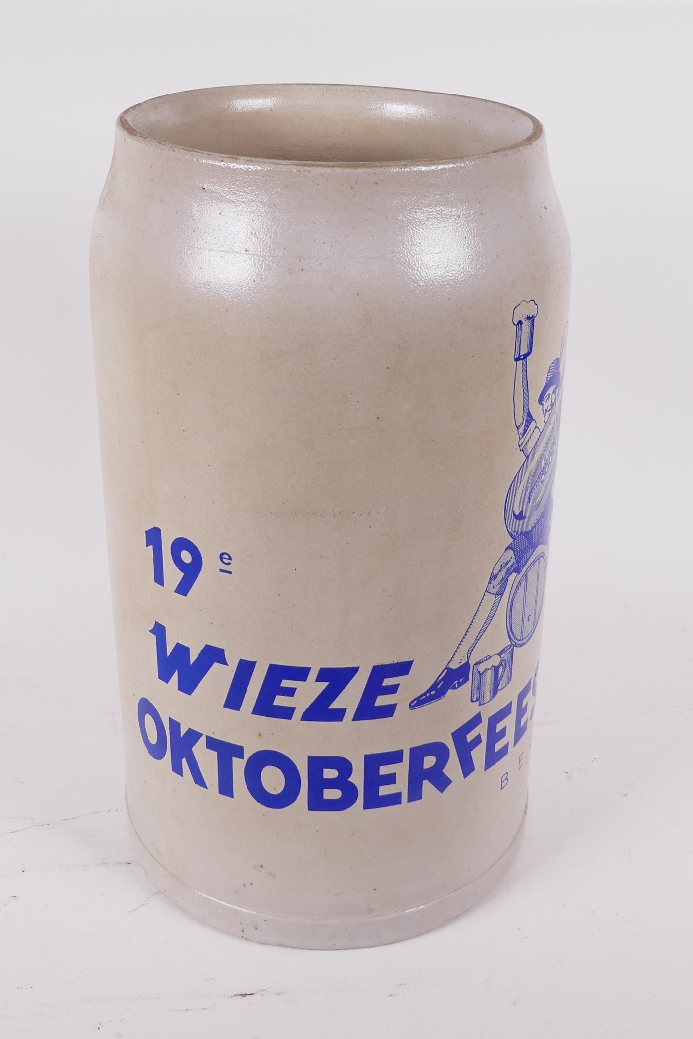 A five litre stoneware beer stein advertising the Belgian Oktoberfeesten Festival, 11" high - Image 2 of 4