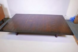 A large low table with bamboo veneered top, 85" x 51" x 13"