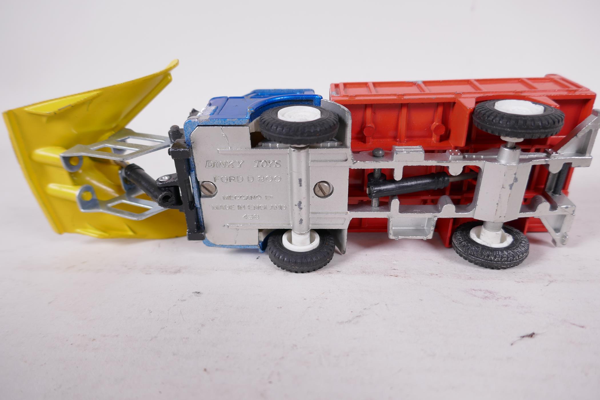 A Dinky Toys Model Ford D800 snow plough, no tailboard, 7" long, together with a Corgi model - Image 4 of 5