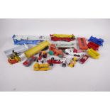 A quantity of Dinky and Corgi die cast model vehicles including diesel road roller, Atlas